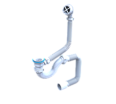 Сифон для ванни економ+ пластиковий  випуск з переливом SV01