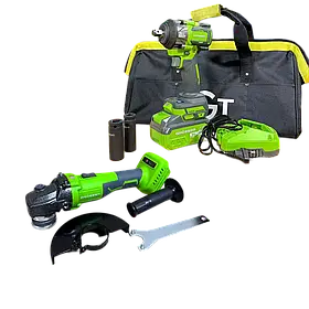 Набір акумуляторних інструментів GRÖSSER G-Set-A1 (GTW780, GAG120N, 8.0 Аг х1, зарядний пристрій) в сумці