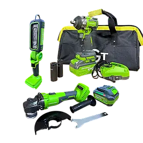 Набір акумуляторних інструментів GRÖSSER G-Set-A2 (GTW780, GAG120N, GED500, 4.0 Аг х1, 8.0 Аг х1, зарядний пристрій) в сумці