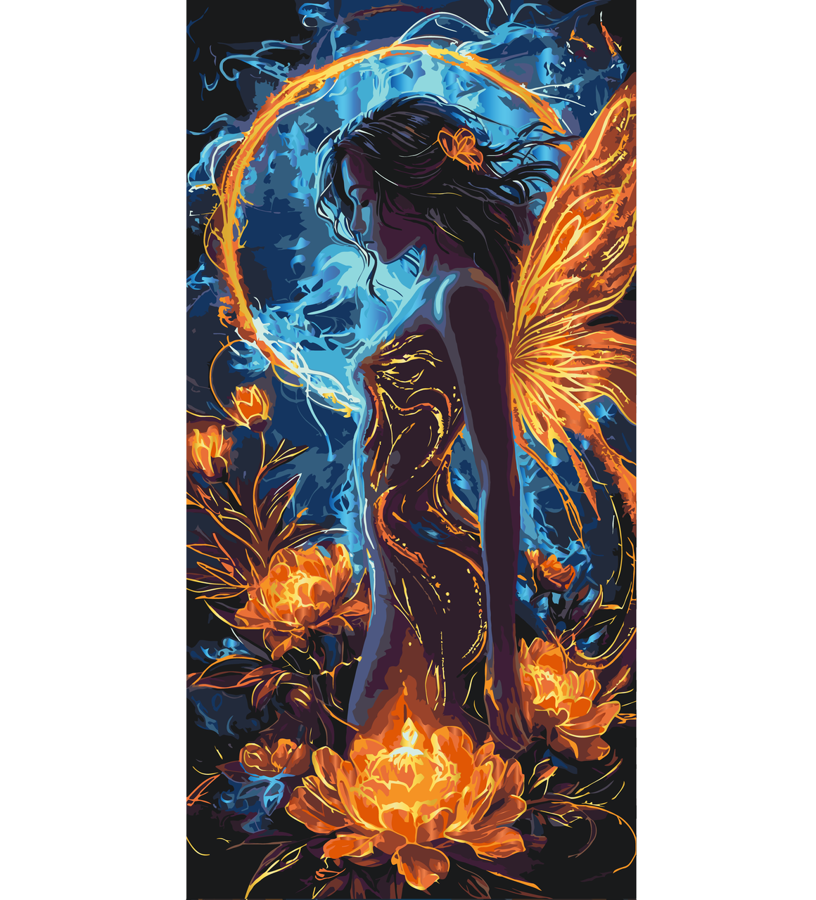 Картина за номерами 40×80 см Kontur. Казкова фея з фарбами металік DS0710, фото 1