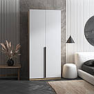 Шафа двостулкова з полицями та штангою 100см Шафи розпашні дизайнерські з Ламінованого ДСП, фото 7