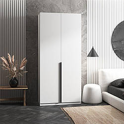 Шафа двостулкова з полицями та штангою 100см Шафи розпашні дизайнерські з Ламінованого ДСП