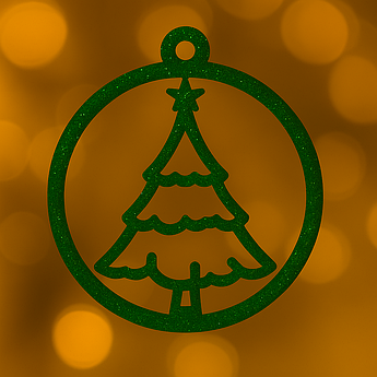 Новорічна підвіска Ялинка | іграшка на ялинку | набір 10 шт | 6 кольорів (білий, синій, червоний, золотий, сріблястий, зелений) Зелений