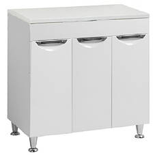 Комод підлоговий "Лаура 80" з корзиною, білий для ванної кімнати