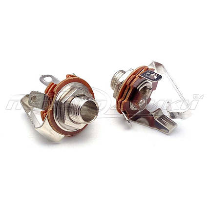 Роз'єм гніздо 6.3 мм стерео,без вимкнення, з гайкою, фото 2