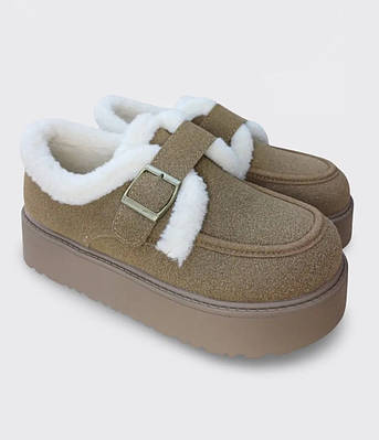 Жіночі замшеві уггі утеплені руді (M105-3)