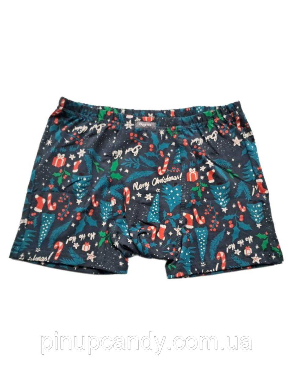 Чоловічі труси шорти Bono МШ принт merry christmas зелені (розміри: 44-58), фото 1