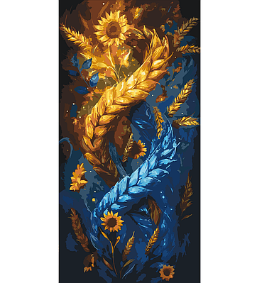 Картина за номерами 40×80 см Kontur. Код нації з фарбами металік DS0714