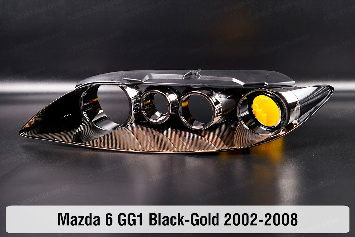 Декоративна маска Mazda 6 GG1 Black-Gold (2002-2008) ліва, фото 1