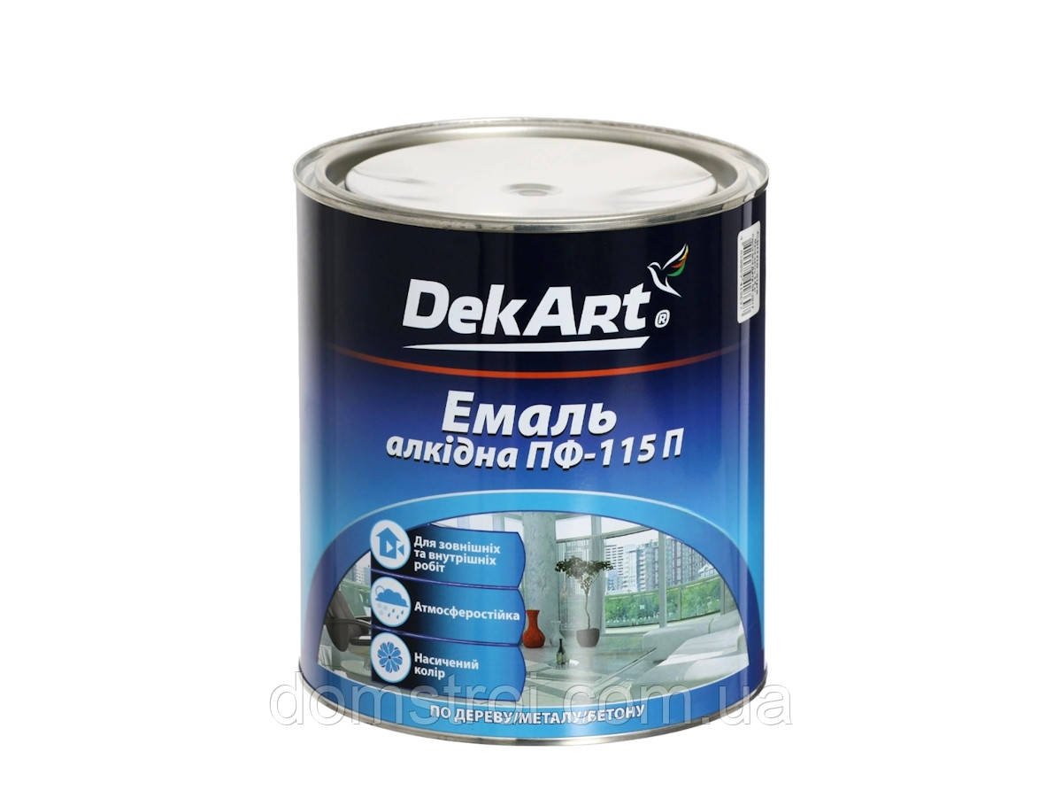 Емаль алкідна DekArt ПФ-115П (0.9 кг) Білий глянсовий