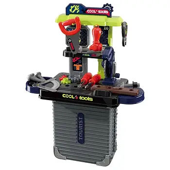 Набір інструментів (верстат, валіза, пилка, викрутки, гайковий ключ, болти, в коробці) 008-302