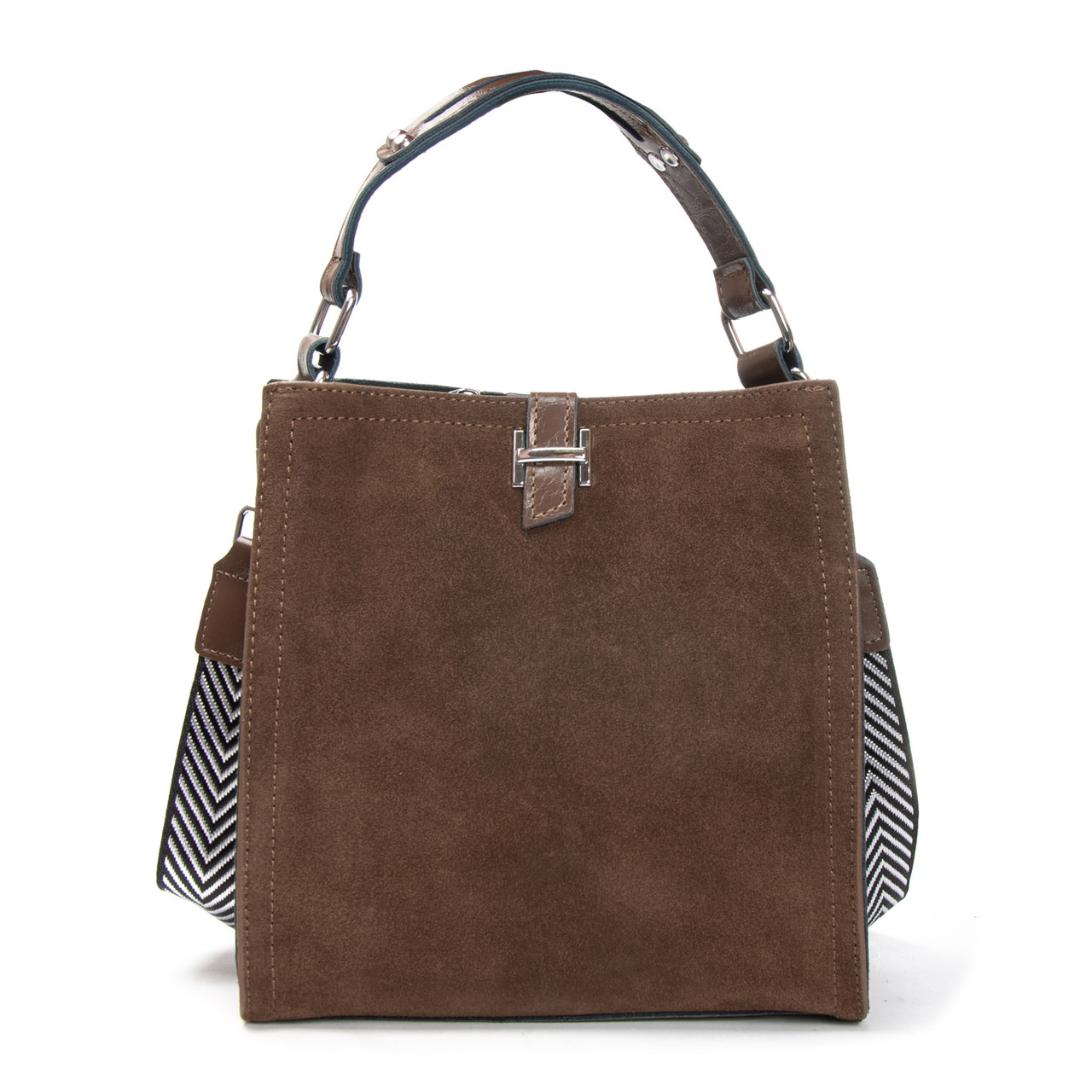 Сумка Женская Классическая замш 9701-1 khaki.Купити жіночі сумки гуртом і в роздріб із натуральної шкіри в Україні