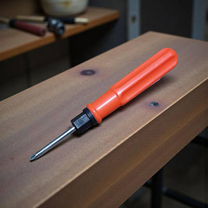 Викрутка 2 в 1 двостороння з пластиковою ручкою кольорова 17 см, фото 1