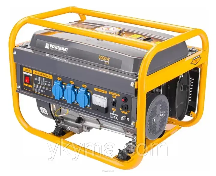 Бензиновий генератор 3 кВт Powermat PM-AGR-3000M2S, 15 л, 4-тактний, однофазний, фото 1