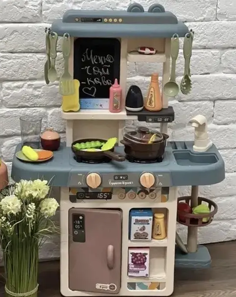 Дитяча ігрова кухня Limo Toy, звук, вода, світло, пара, 42 предмети, 63-22-45.5см., 889-221, фото 1