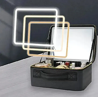 Дорожный органайзер косметичка для путешествий Вместительная косметичка-чемоданчик с отделением для щеток