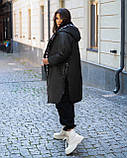 Жіноча демісезонна подовжена куртка №763-чорний, фото 8