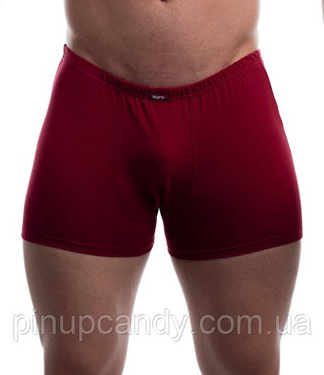 Чоловічі труси шорти Bono МШ maxi однотонні бордові розмір 58, фото 1
