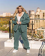 Жіночий зимовий утеплений спортивний костюм на хутрі овчина фліс теплий батал 48-50 52-54 56-58 60-62