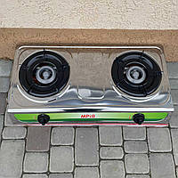 Плита газова плита Мрія на 2 конфорки з п'єзопідпал нержавіюча сталь