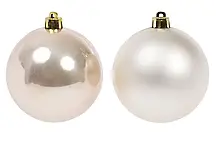 Уцінка!!Набір ялинкових куль 8 см, колір — шампань, 4 шт.: 2 шт. — матовий, 2 шт. — перламутр.
