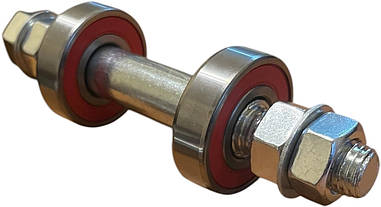 Вісь для тачки Ø20 мм із підшипниками 6204 RS