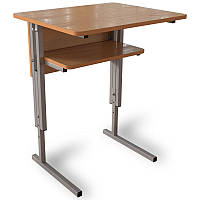 Парта для школи одномісна, учнівський стіл аудиторний із регулюванням за висотою, дряпка з полицею