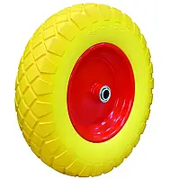 Колесо для тачки поліуретанове з металевим диском, 15", вісь 20х70мм Technics Master (70-438)