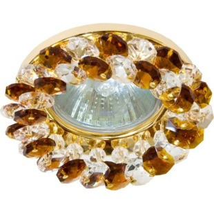 Встраиваемый декоративный светильник с кристаллами Feron CD4141 коричневый - золото - фото 2 - id-p25482432