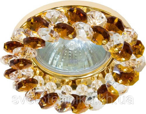 Встраиваемый декоративный светильник с кристаллами Feron CD4141 коричневый - золото - фото 3 - id-p25482432