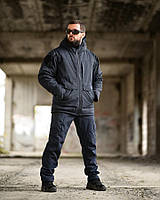 Теплий чоловічий зимовий костюм ДСНС софтшел OmniHeat куртка флісовка штани, тактичний костюм синій jg523