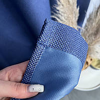 Готові штори Сині льон 270*150 см модні щільні портьєри для спальні та вітальні, фото 4