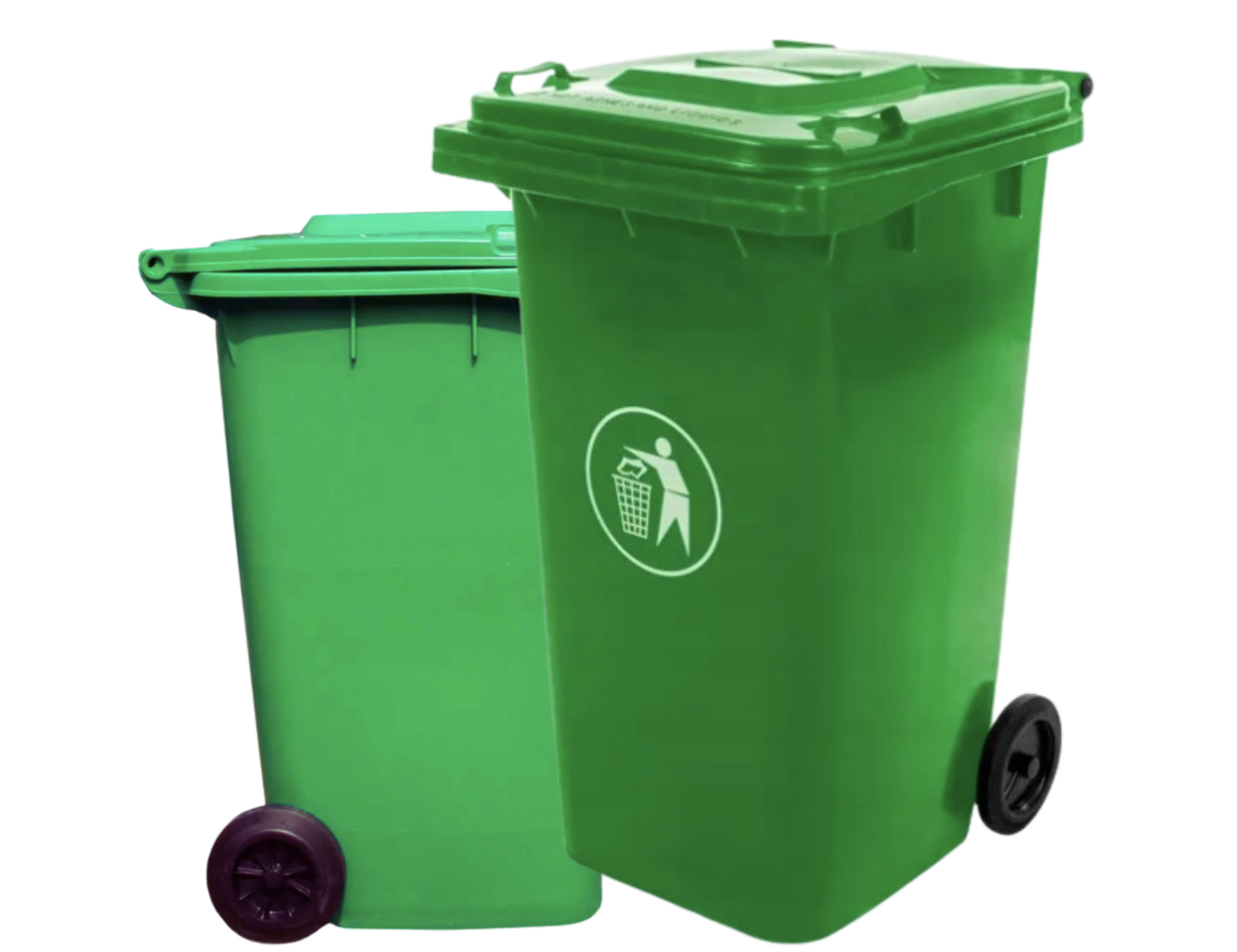 Контейнер для сміття Mirpol зелений 240 л, GT-240H zielony  з кришкою та колесами