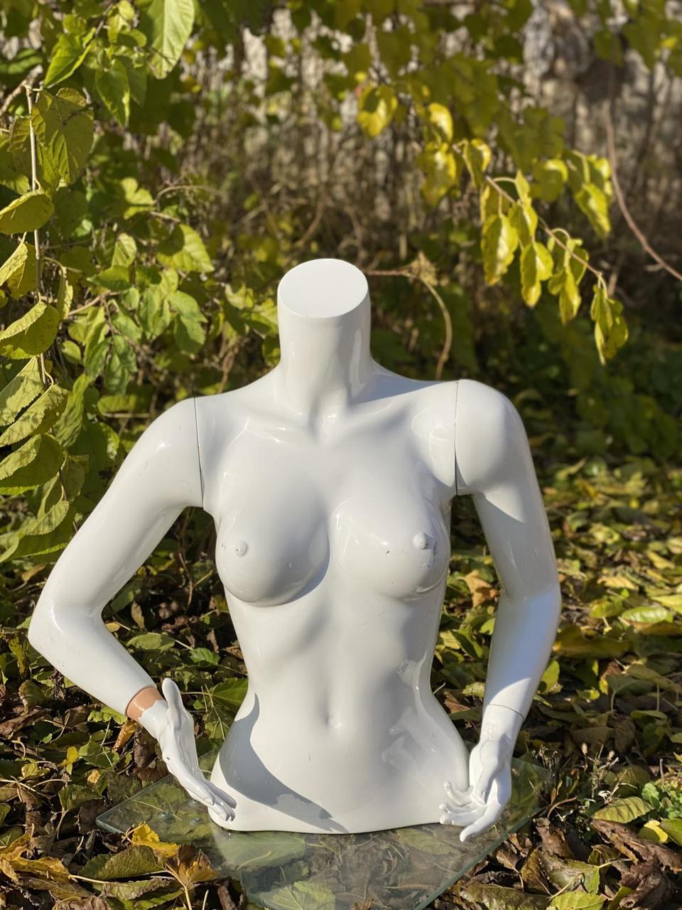 Манекен білий жіночий Б/У торс з руками, фото 1