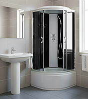 Душевой бокс Ko&Po 470 80x80 черный душевая кабина с задними стенками закаленное стекло глубокий поддон