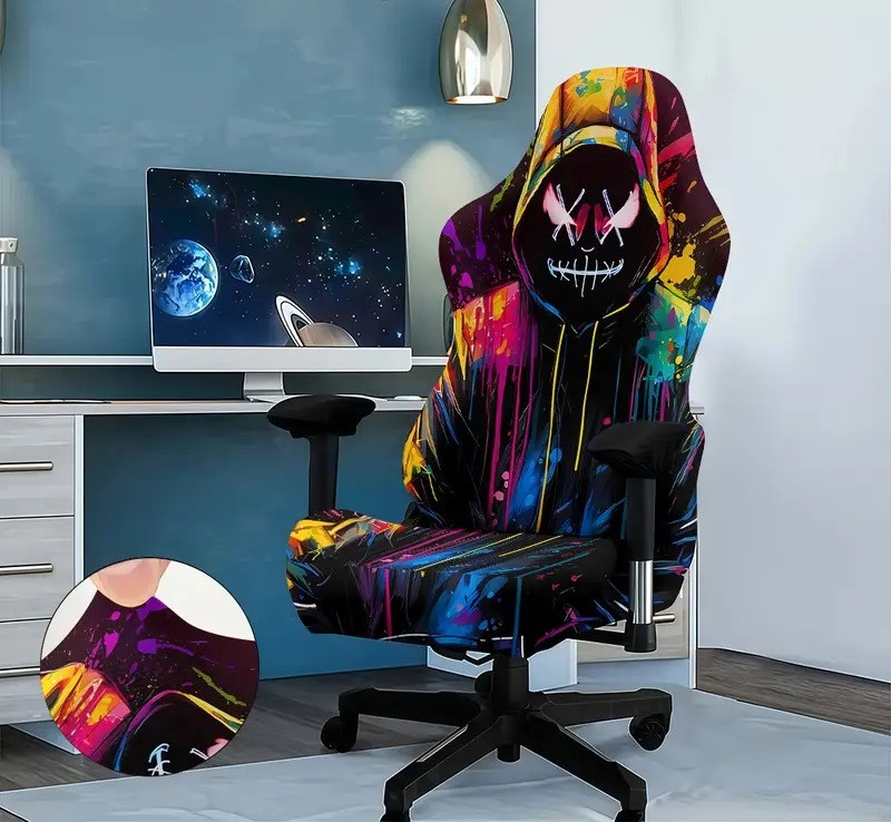 Чохол для ігрового комп'ютерного офісного крісла Cheh-ind-33 | Чохол на ігрове комп'ютерне офісне крісло | комплект 2 елементи, фото 1