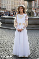 Вишите красиве плаття "Розочка" з золотою вишивкою