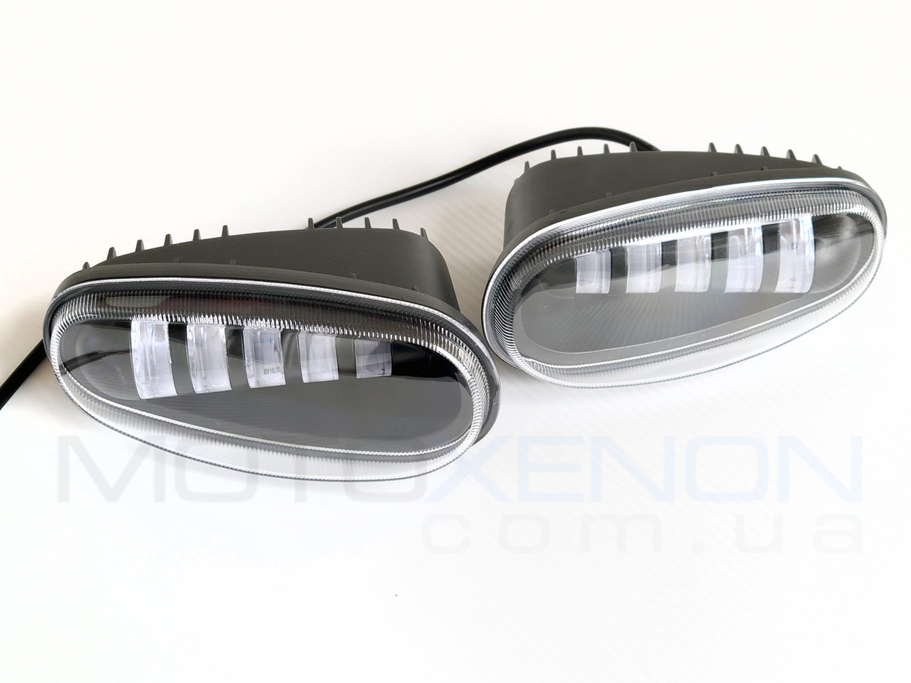 Противотуманные led лед фары для Daewoo Lanos, Sens 50W 5 линз белый свет, светодиодные птф в штатное место