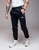 Утеплені штани Adidas сині на манжеті