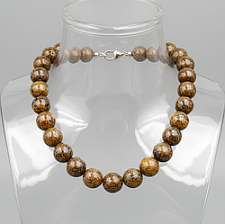 Бронзит Ø10 намисто, 0693ОБ