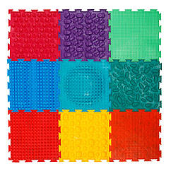 Килимок пазл дитячий розвивальний масажний ортопедичний асорті SP-Sport 9740 10 деталей