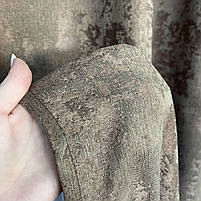 Сучасні готові Коричневі штори з тюлем, однотонні портьєри в спальню, вітальню, кухню, кабанет, зал, фото 5