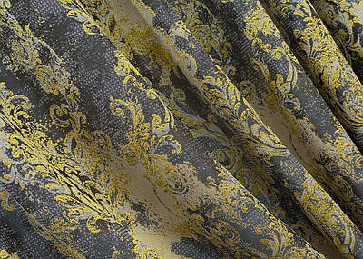 Шторна тканина "Льон Преміум", Туреччина. Колір сірий з жовтим. Код 1834ш