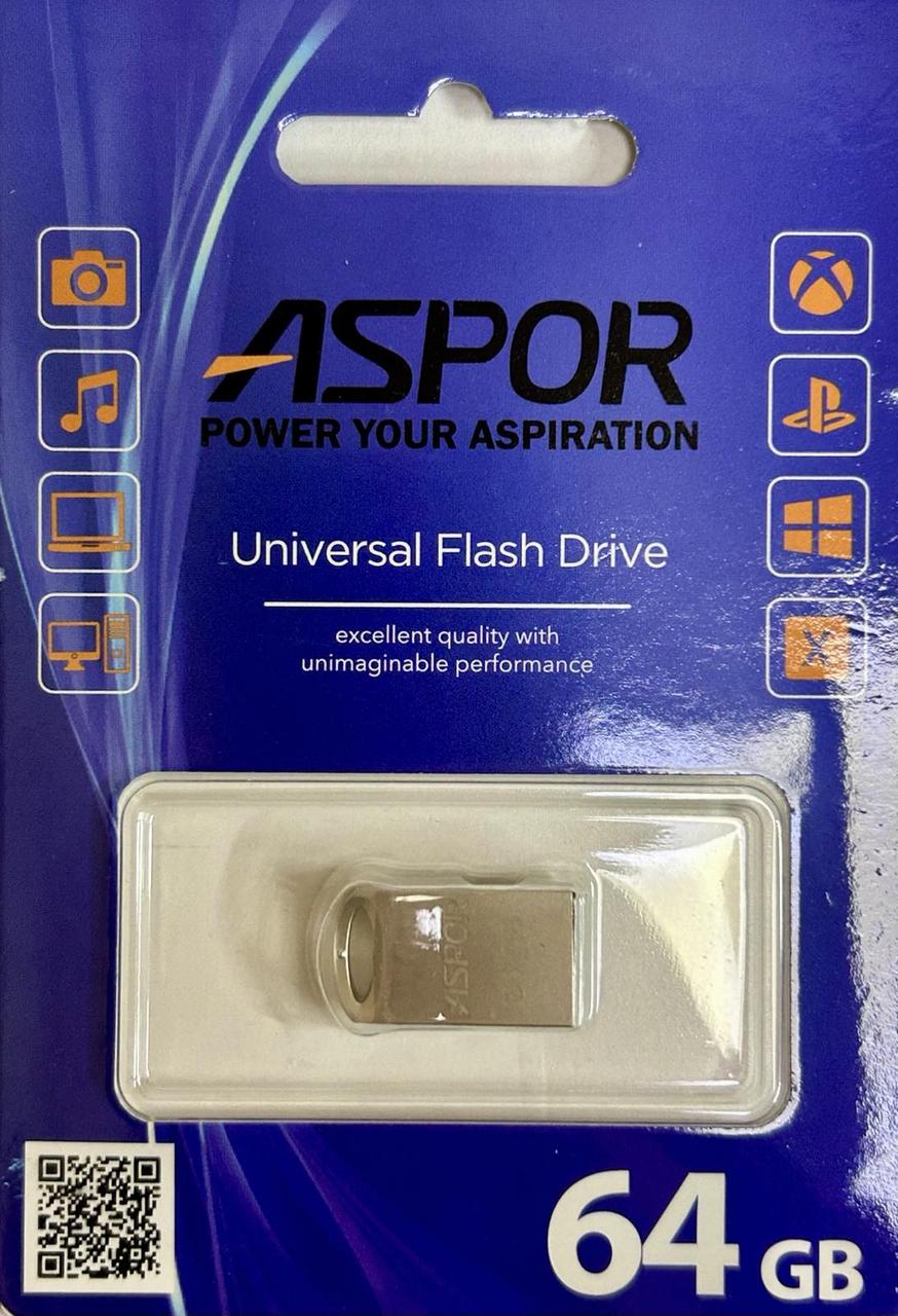 USB Flash Aspor AR105 64GB- срібло, фото 1
