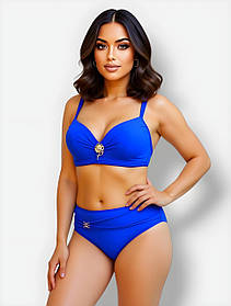 Поділений купальник пушап Sisianna 5197 синій 46 48 50 52 54 розмір