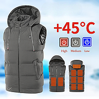 Терможилет з підігрівом "Eco-Obigriv CH-9" з капюшоном і коміром, 9 зон обігріву, 3 режими регулювання температури G L