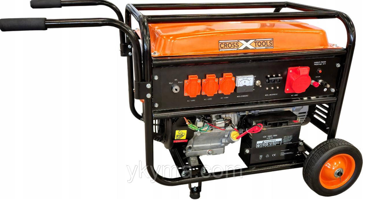 Бензиновий генератор Cross Tools CPG 7000-3 S, 7.2 кВт, 4-тактний двигун, однофазний, фото 1