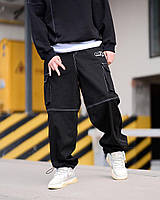 Брюки оверсайз мужские OGP WhiteBlack черные