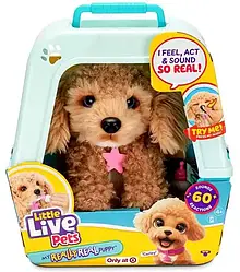 Інтерактивна іграшка Moose Little Live Pets Dog My Really Real Curley цуценя Пудель 33 см із звуками та реакціями