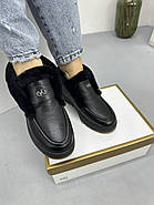 Лофери зимові жіночі GUERO G007-5004 Colour 043 чорні шкіряні 38, фото 3